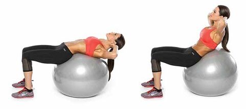 Torcere un fitball per perdere peso sullo stomaco e sui fianchi